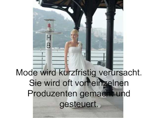 Mode wird kurzfristig verursacht. Sie wird oft von einzelnen Produzenten gemacht und gesteuert.