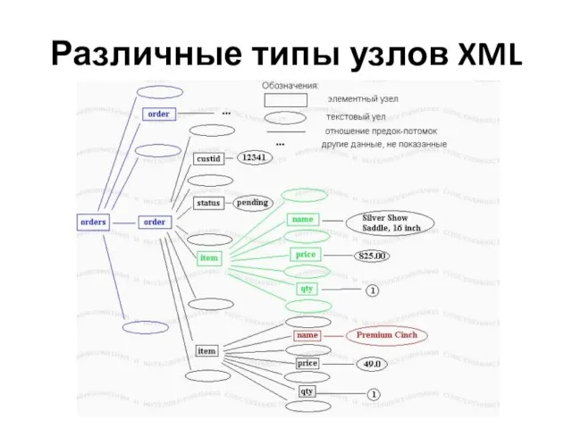 Различные типы узлов XML