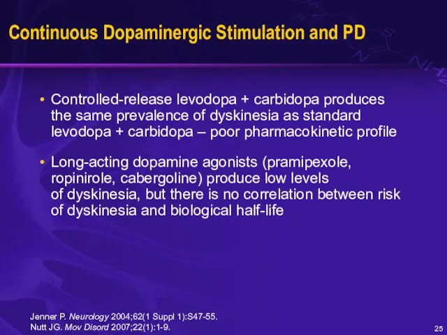 Continuous Dopaminergic Stimulation and PD Controlled-release levodopa + carbidopa produces the same