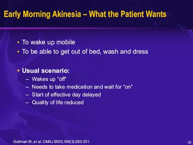 Early Morning Akinesia – What the Patient Wants To wake up mobile