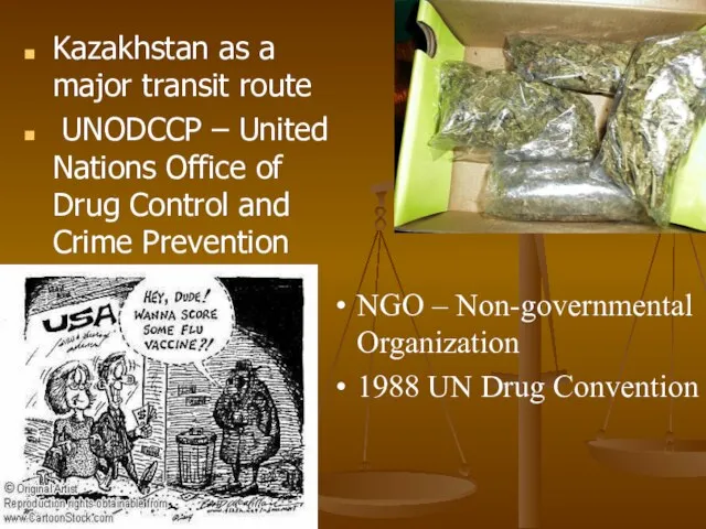 Kazakhstan as a major transit route UNODCCP – United Nations Office of