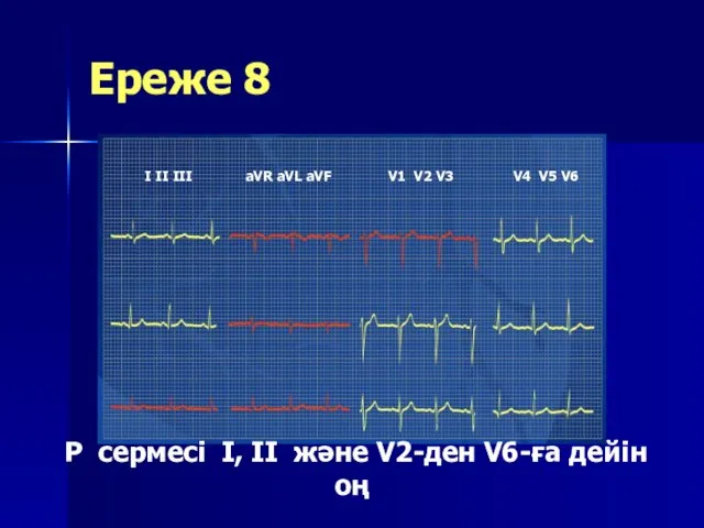 Ереже 8 P сермесі I, II және V2-ден V6-ға дейін оң