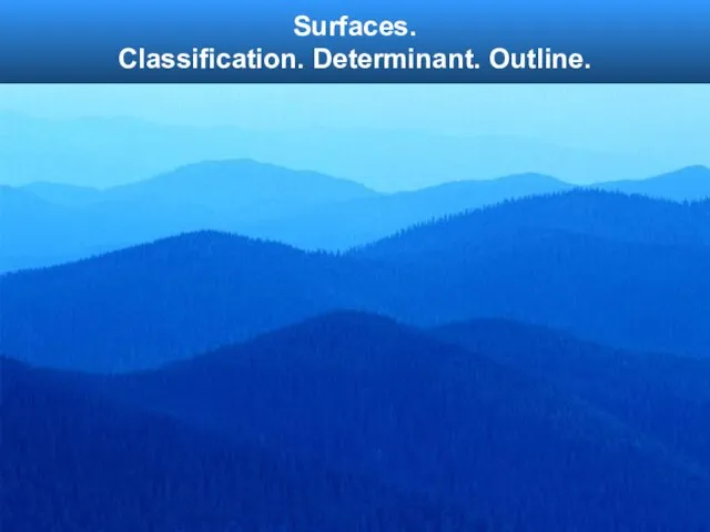 Surfaces. Classification. Determinant. Outline.