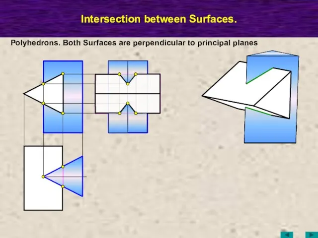 МТК Intersection between Surfaces. Polyhedrons. Both Surfaces are perpendicular to principal planes
