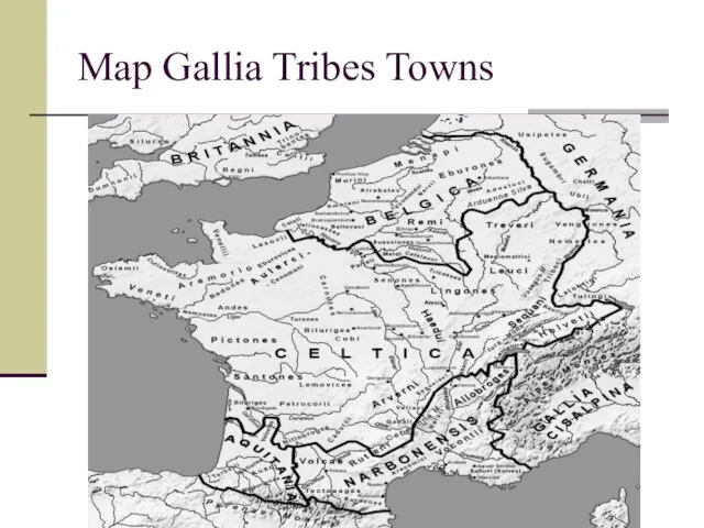 Map Gallia Tribes Towns