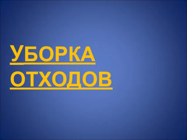 УБОРКА ОТХОДОВ