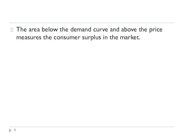 Using the Demand Curve to Measure Consumer Surplus The area below the