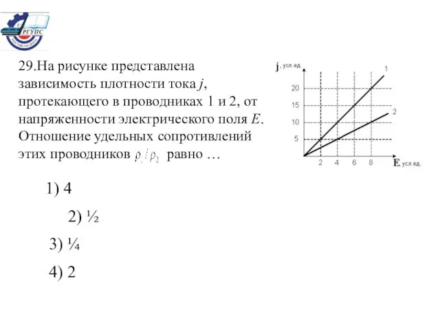 1) 4 2) ½ 3) ¼ 4) 2