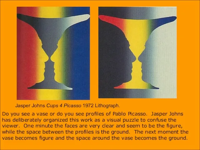 Jasper Johns Cups 4 Picasso 1972 Lithograph. Do you see a vase