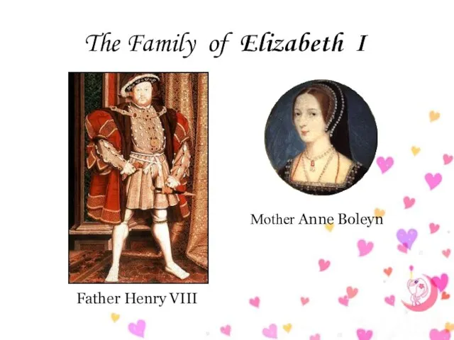 The Family of Elizabeth I Father Henry VIII Mother Anne Boleyn