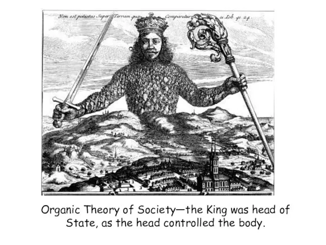 Organic Theory of Society—the King was head of State, as the head controlled the body.