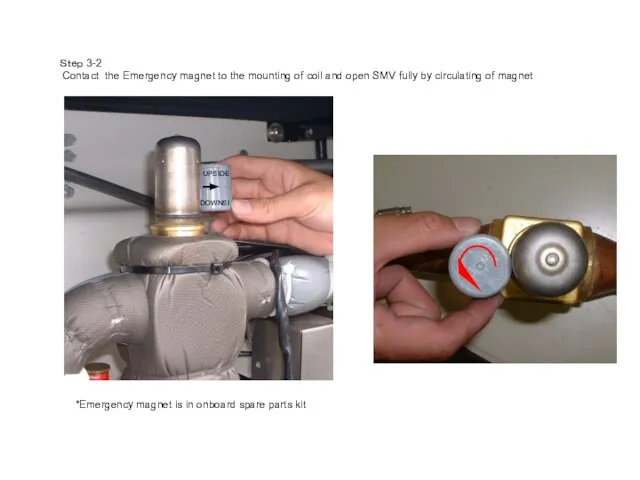 Ｓｔｅｐ 3-2 Contact the Emergency magnet to the mounting of coil and