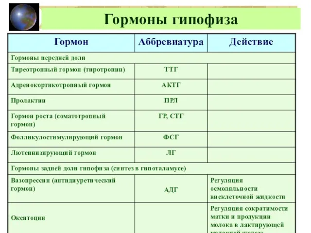 Гормоны гипофиза