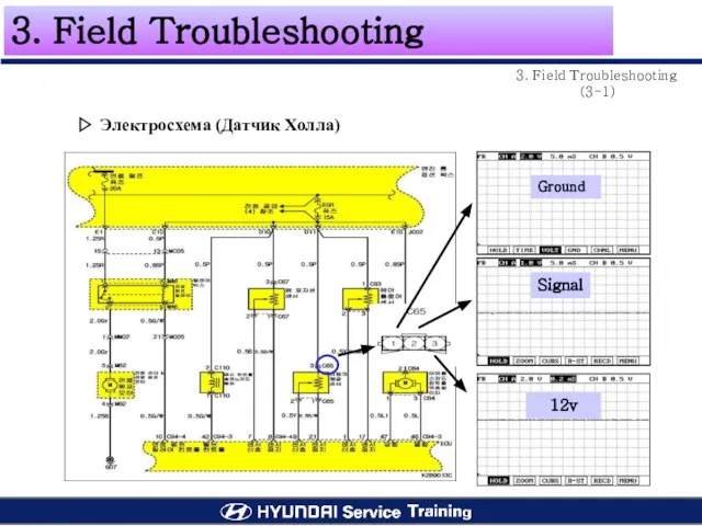 3. Field Troubleshooting 3. Field Troubleshooting (3-1) ▷ Электросхема (Датчик Холла)