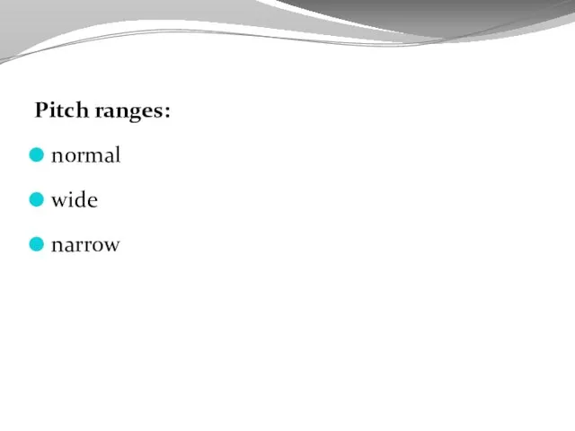 Pitch ranges: normal wide narrow