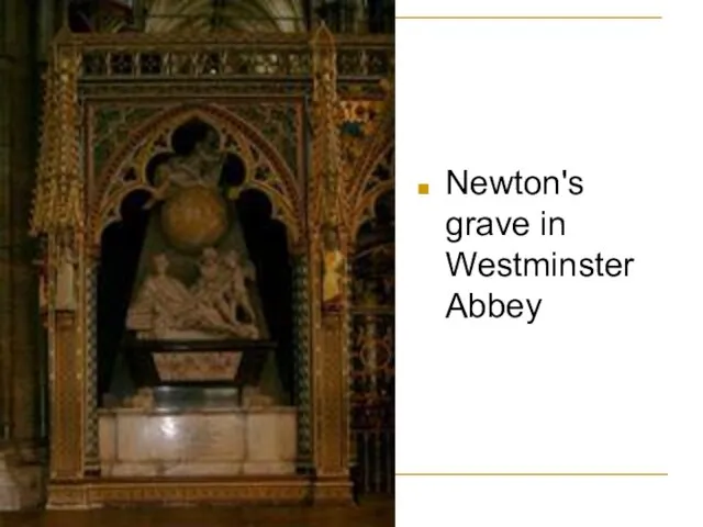 Newton's grave in Westminster Abbey