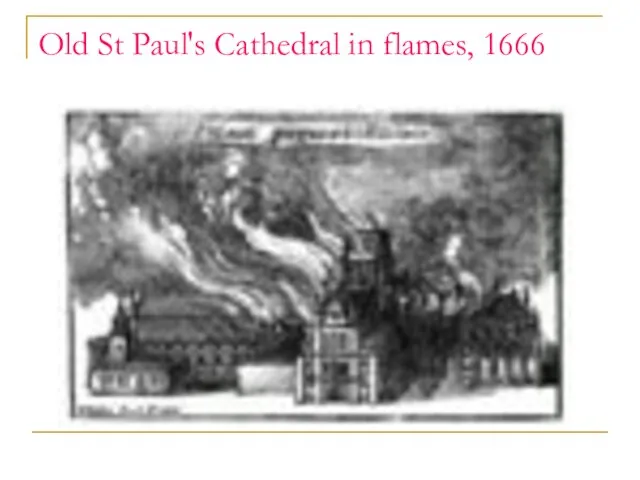 Old St Paul's Cathedral in flames, 1666