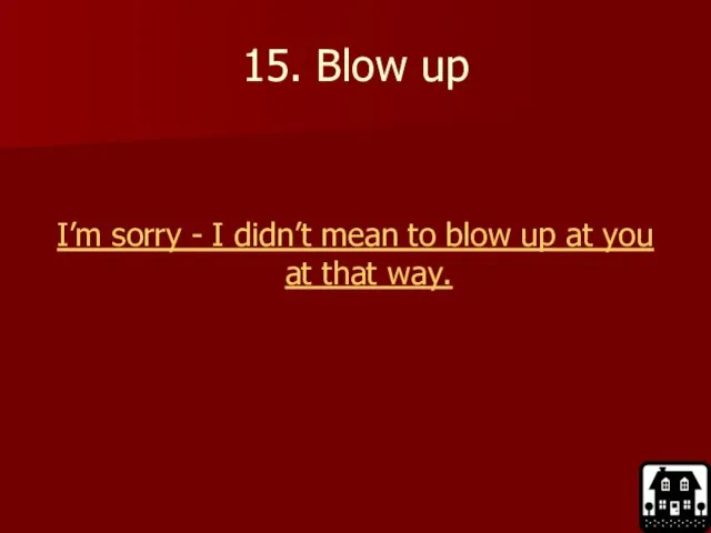 15. Blow up I’m sorry - I didn’t mean to blow up