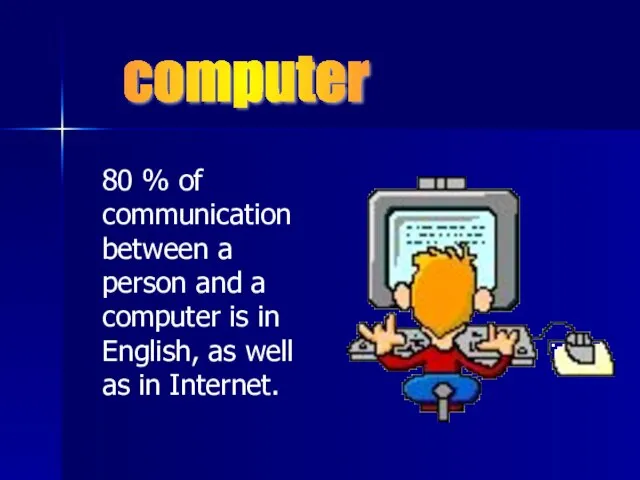 computer 80 % of communication between a person and a computer is
