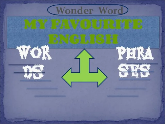 Wonder Word MY FAVOURITE ENGLISH Words Phrases