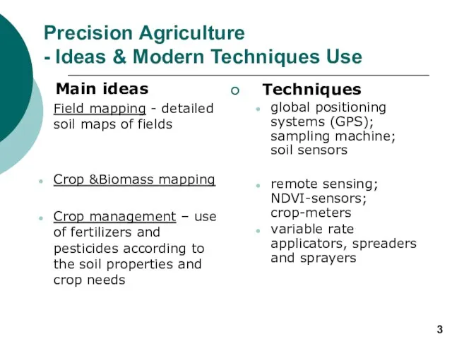 Precision Agriculture - Ideas & Modern Techniques Use Main ideas Field mapping