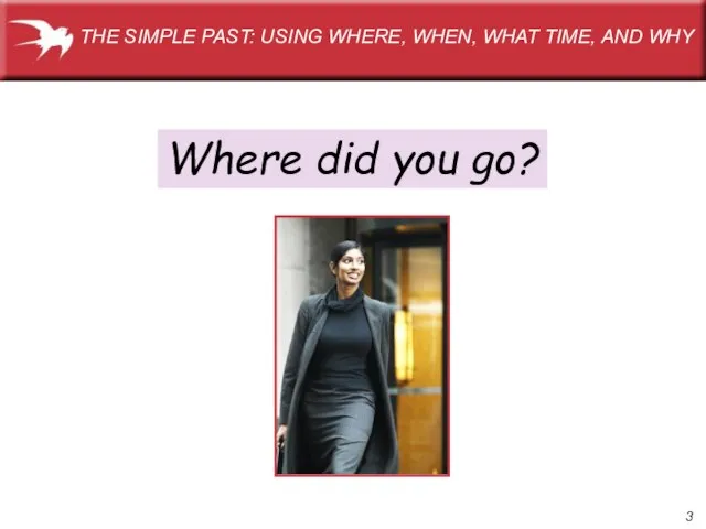Where did you go? THE SIMPLE PAST: USING WHERE, WHEN, WHAT TIME, AND WHY