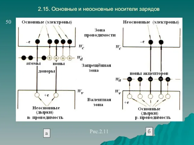 2.15. Основные и неосновные носители зарядов 50 а б Рис.2.11