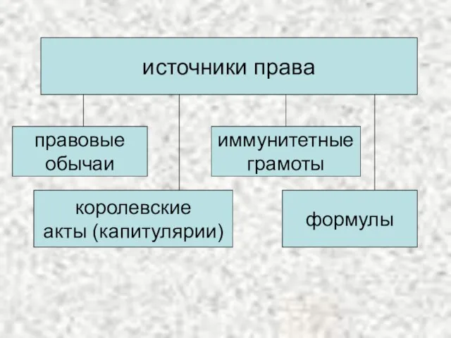 источники права правовые обычаи королевские акты (капитулярии) иммунитетные грамоты формулы