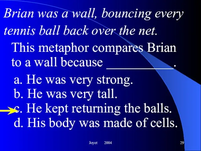 Joyet 2004 Brian was a wall, bouncing every tennis ball back over