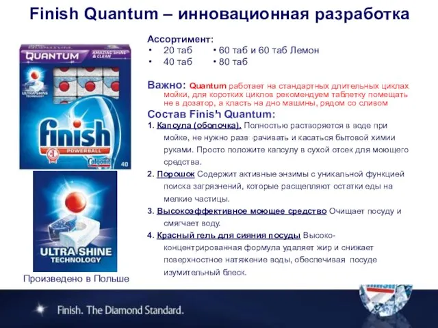 Finish Quantum – инновационная разработка Ассортимент: 20 таб • 60 таб и