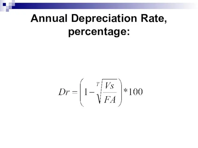 Annual Depreciation Rate, percentage: