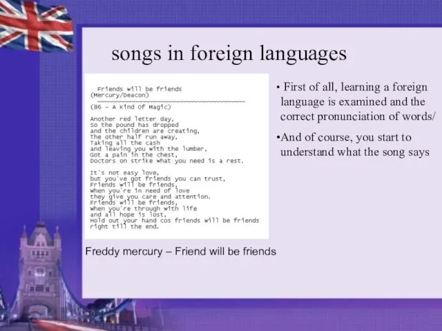 songs in foreign languages songs in foreign languages First of all, learning