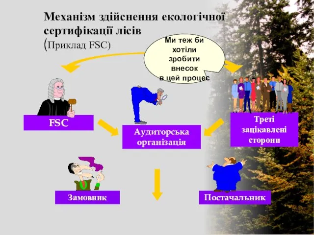 FSC Аудиторська організація Постачальник Замовник Треті зацікавлені сторони Ми теж би хотіли