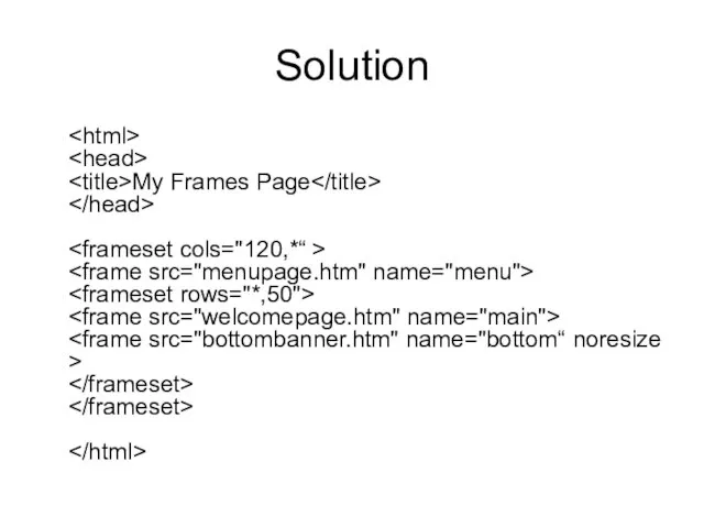 Solution My Frames Page