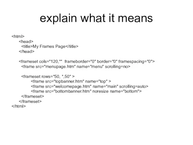 explain what it means My Frames Page