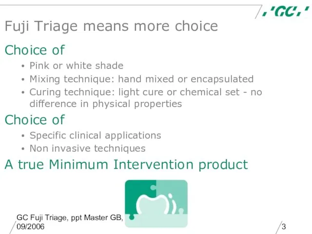 GC Fuji Triage, ppt Master GB, version 1.0, 09/2006 Fuji Triage means