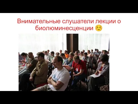 Внимательные слушатели лекции о биолюминесценции ☺