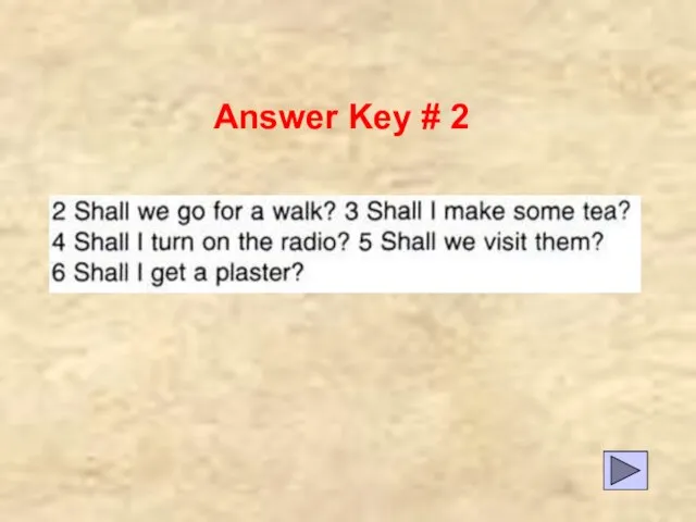 Answer Key # 2