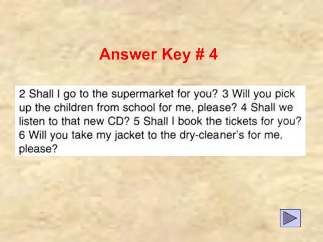 Answer Key # 4