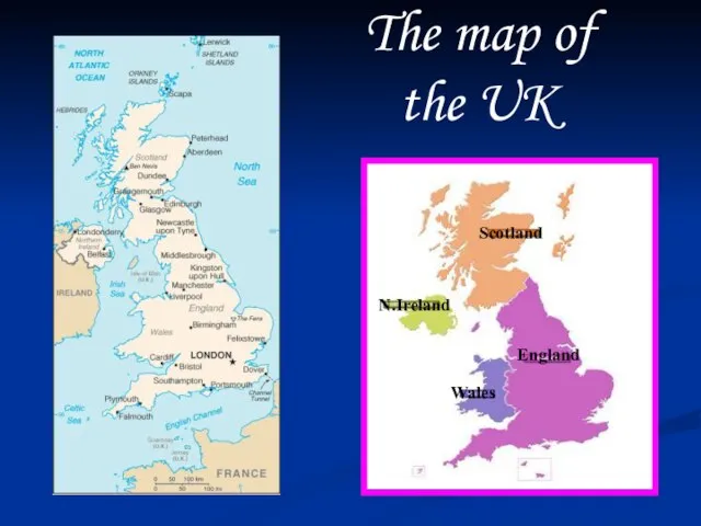 The map of the UK Scotland England Wales N.Ireland