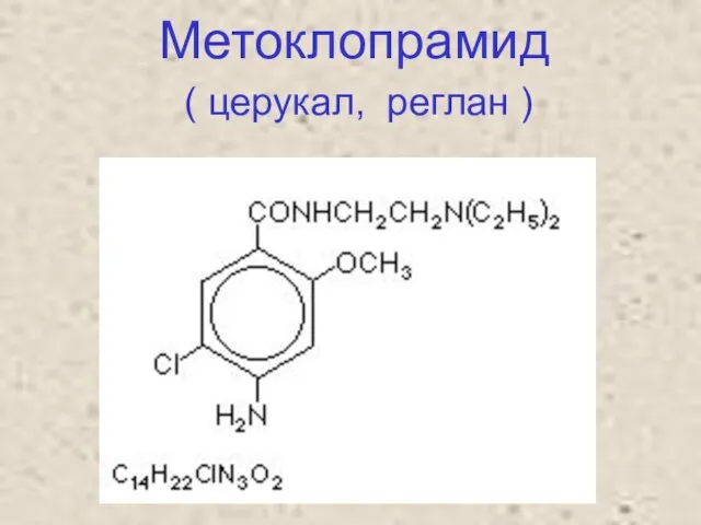 Метоклопрамид ( церукал, реглан )