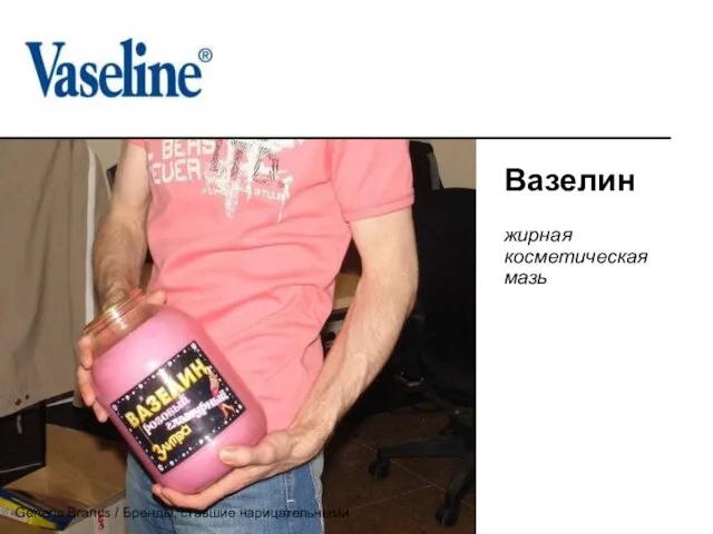 Вазелин жирная косметическая мазь Generic Brands / Бренды, ставшие нарицательными