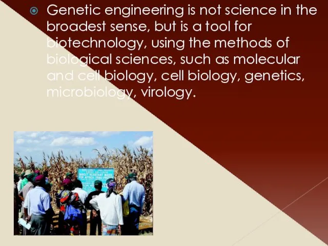 Genetic engineering is not science in the broadest sense, but is a