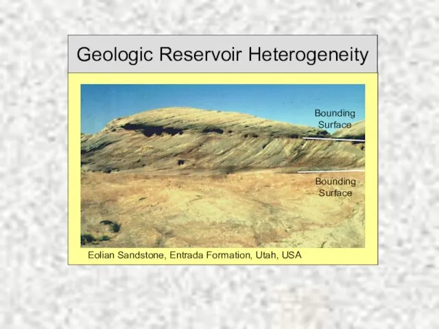 Bounding Surface Bounding Surface Eolian Sandstone, Entrada Formation, Utah, USA Geologic Reservoir Heterogeneity