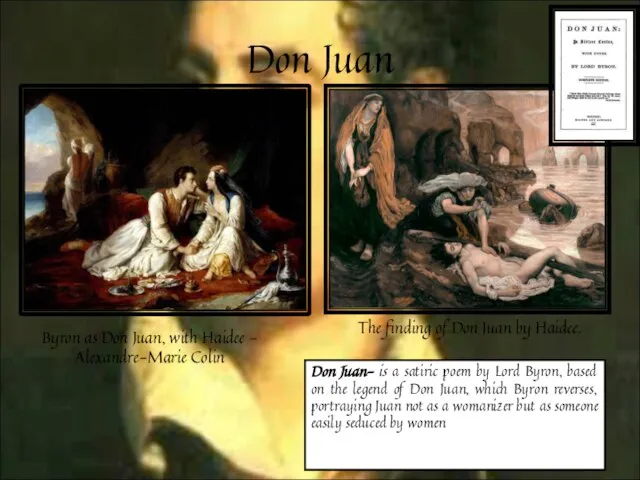 Don Juan The finding of Don Juan by Haidee. Byron as Don