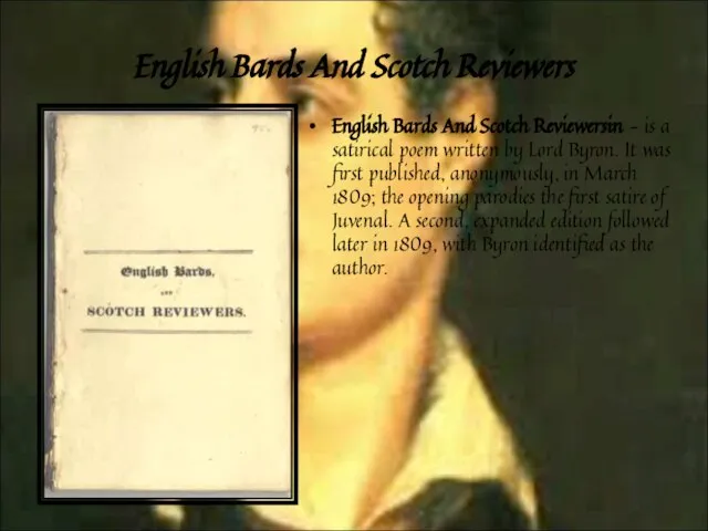 English Bards And Scotch Reviewers English Bards And Scotch Reviewersin - is