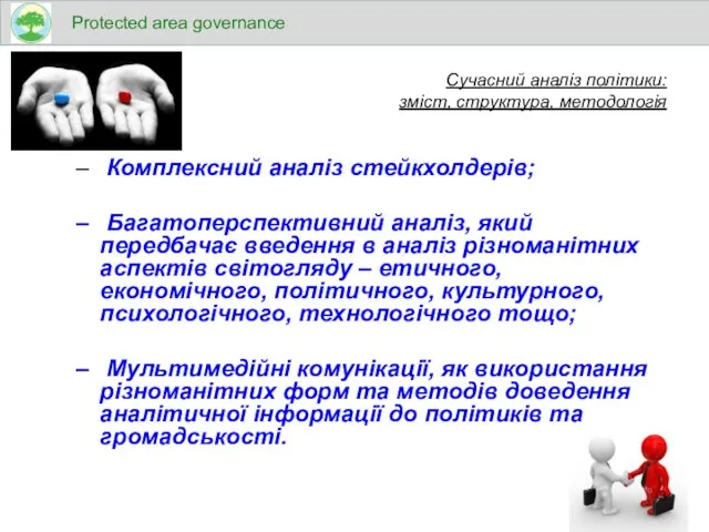 Сучасний аналіз політики: зміст, структура, методологія Комплексний аналіз стейкхолдерів; Багатоперспективний аналіз, який