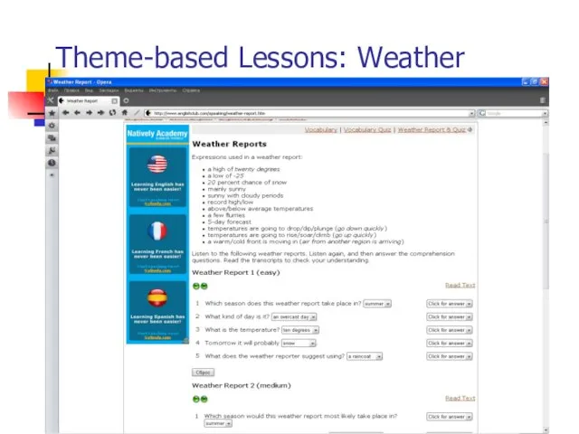 Theme-based Lessons: Weather