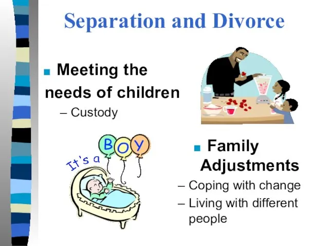 Meeting the needs of children Custody Family Adjustments Coping with change Living