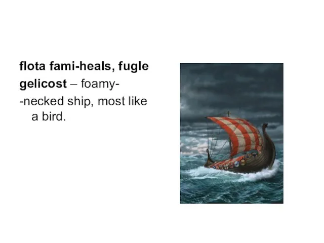 flota fami-heals, fugle gelicost – foamy- -necked ship, most like a bird.